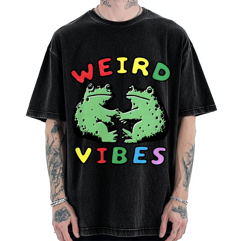 Unisex Weird Vibes  Vintage Washed T-shirt