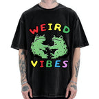 Unisex Weird Vibes  Vintage Washed T-shirt