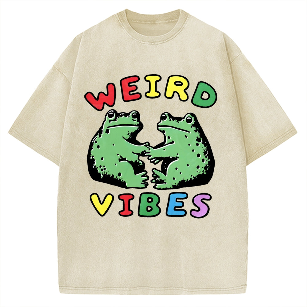 Unisex Weird Vibes  Vintage Washed T-shirt