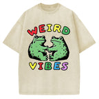 Unisex Weird Vibes  Vintage Washed T-shirt