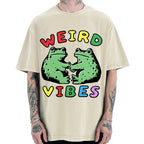 Unisex Weird Vibes  Vintage Washed T-shirt