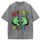 Unisex Weird Vibes  Vintage Washed T-shirt