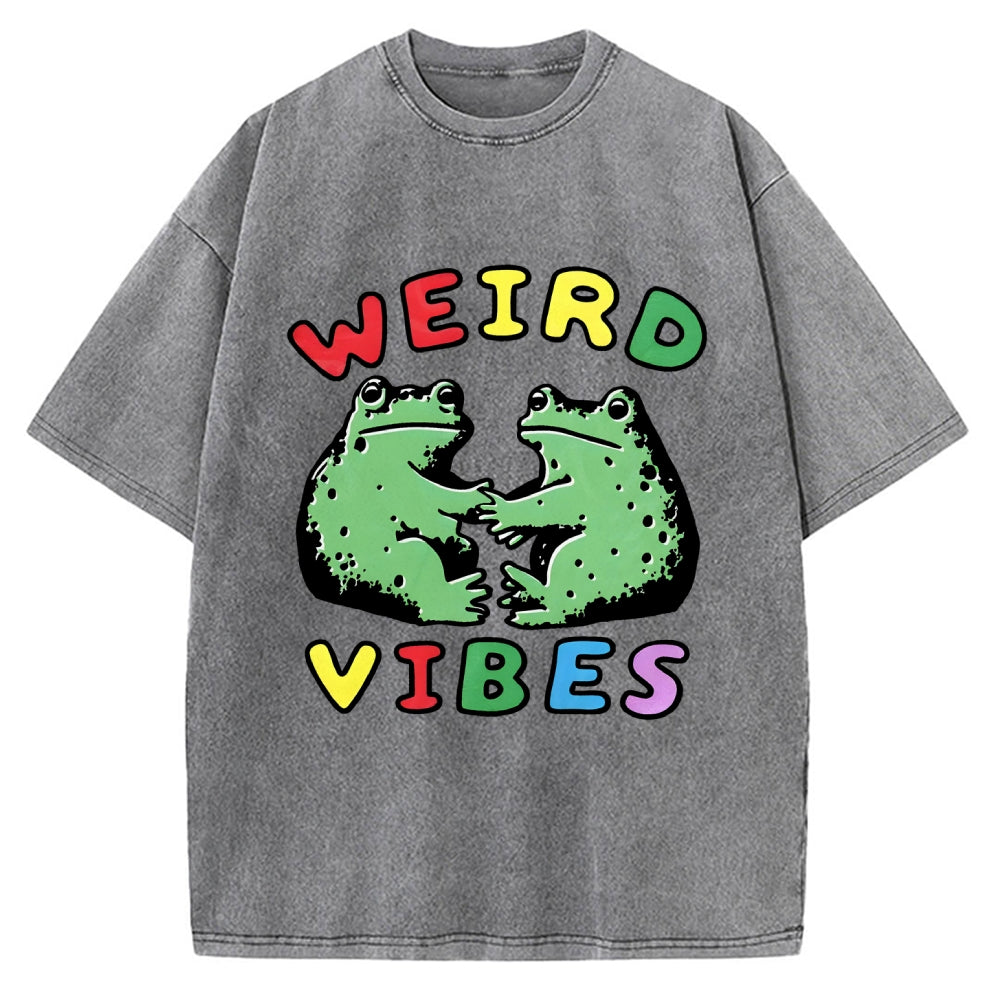 Unisex Weird Vibes  Vintage Washed T-shirt
