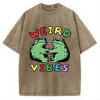Unisex Weird Vibes  Vintage Washed T-shirt
