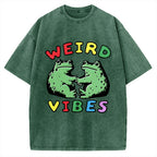Unisex Weird Vibes  Vintage Washed T-shirt