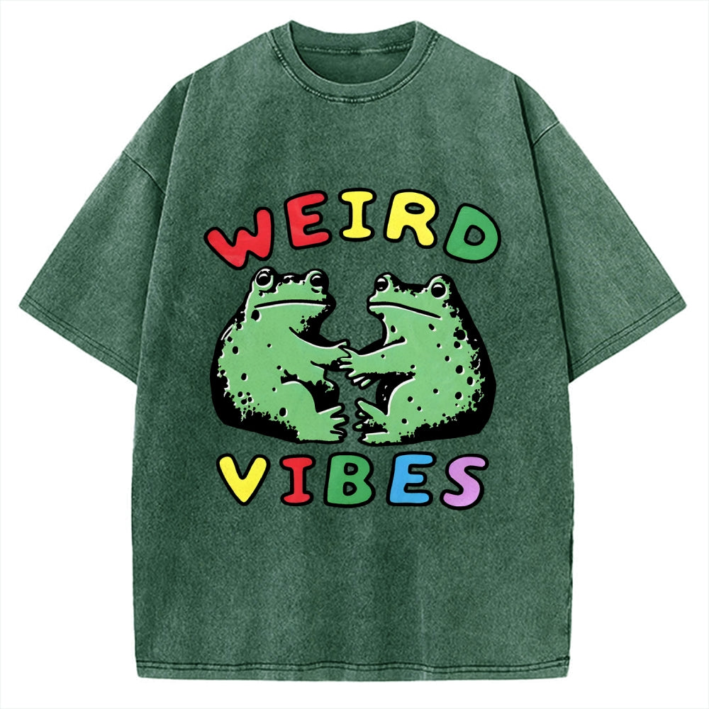 Unisex Weird Vibes  Vintage Washed T-shirt
