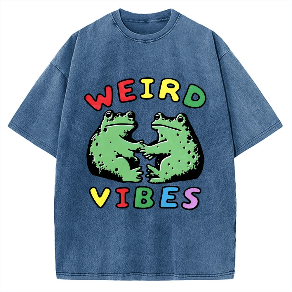 Unisex Weird Vibes  Vintage Washed T-shirt