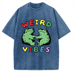 Unisex Weird Vibes  Vintage Washed T-shirt