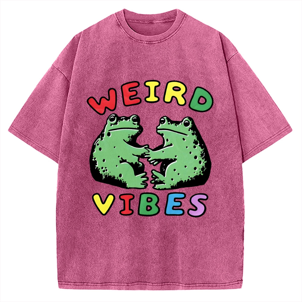 Unisex Weird Vibes  Vintage Washed T-shirt
