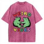 Unisex Weird Vibes  Vintage Washed T-shirt
