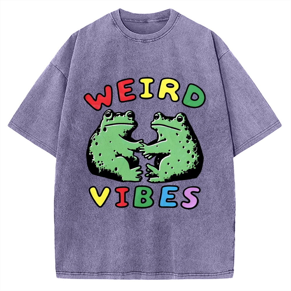 Unisex Weird Vibes  Vintage Washed T-shirt