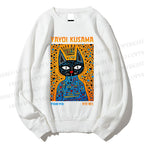 Unisex Japanese Yayoi Kusama Cat Printed Sweatshirt