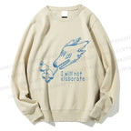 Unisex I will not elaborate Smoking Wolf Printed Sweatshirt