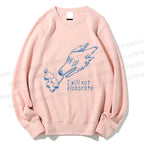 Unisex I will not elaborate Smoking Wolf Printed Sweatshirt