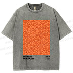 Unisex Japanese Takashi Murakami Flower Printed Washed Tee