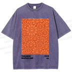 Unisex Japanese Takashi Murakami Flower Printed Washed Tee