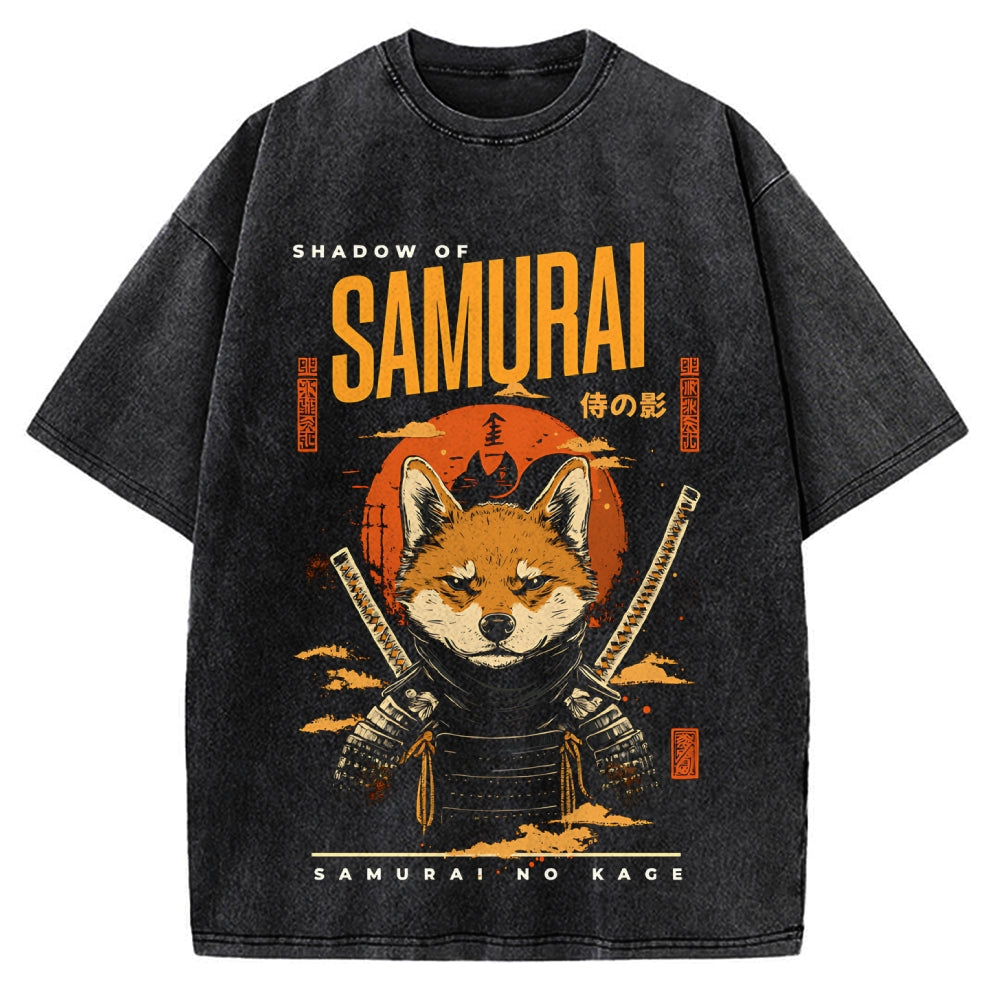 Samurai Dog Vintage Washed T-shirt