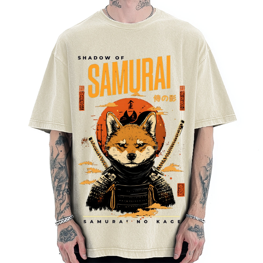 Samurai Dog Vintage Washed T-shirt