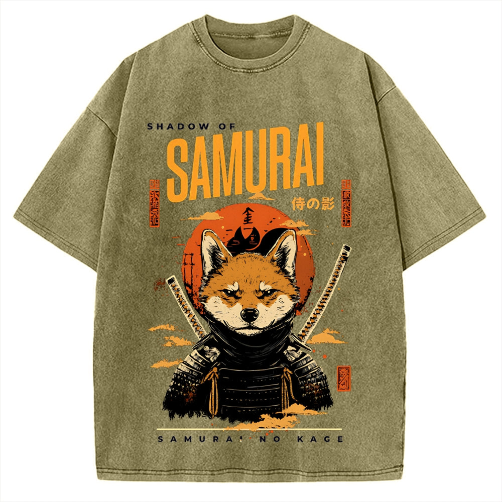 Samurai Dog Vintage Washed T-shirt