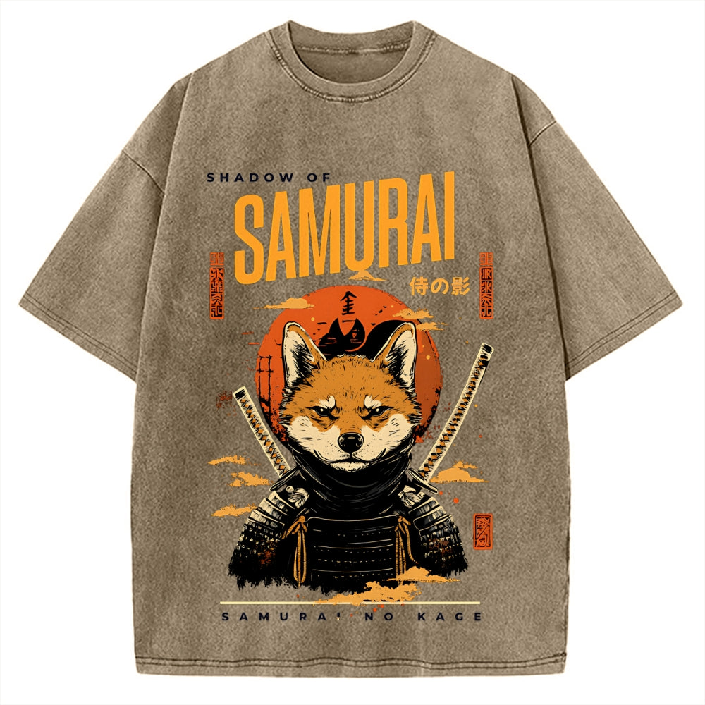 Samurai Dog Vintage Washed T-shirt