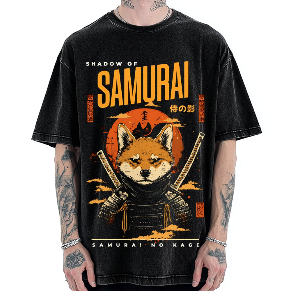 Samurai Dog Vintage Washed T-shirt