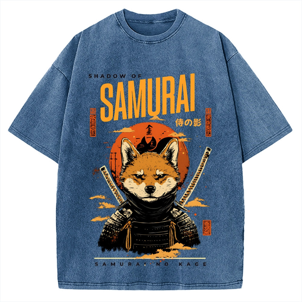 Samurai Dog Vintage Washed T-shirt