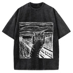 Scream Cat Vintage Washed T-shirt