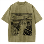 Scream Cat Vintage Washed T-shirt
