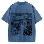 Scream Cat Vintage Washed T-shirt