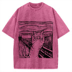 Scream Cat Vintage Washed T-shirt