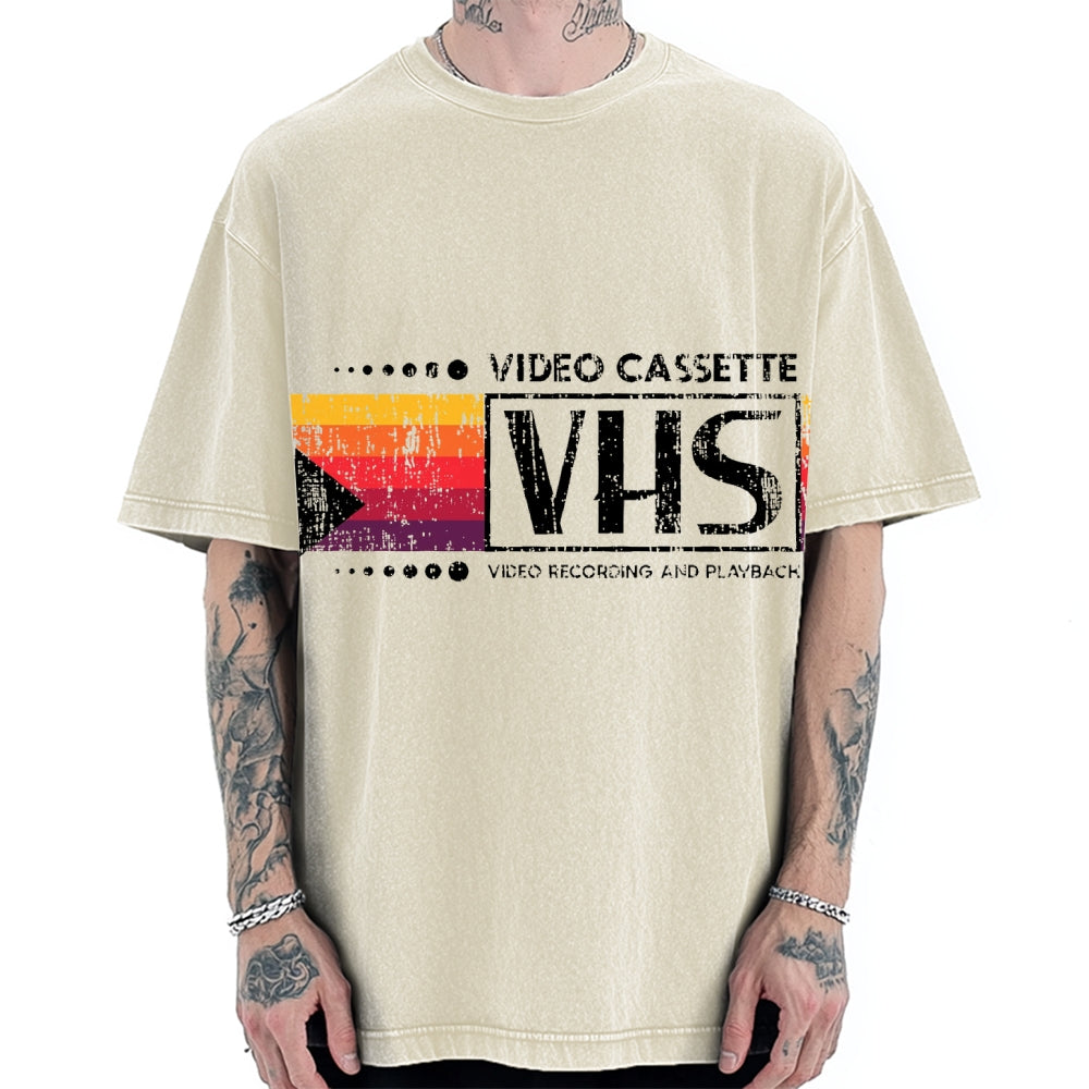 Japanese VHS Video Cassette Vintage Washed T-shirt