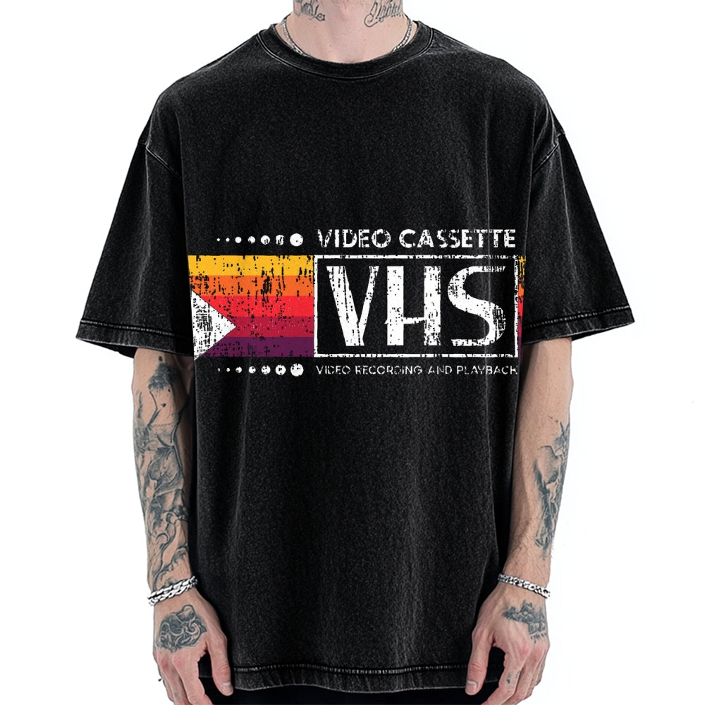 Japanese VHS Video Cassette Vintage Washed T-shirt