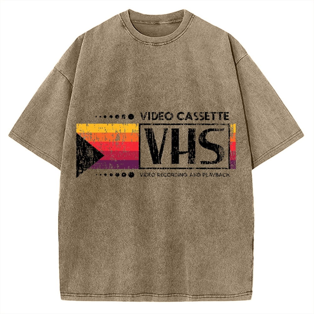 Japanese VHS Video Cassette Vintage Washed T-shirt