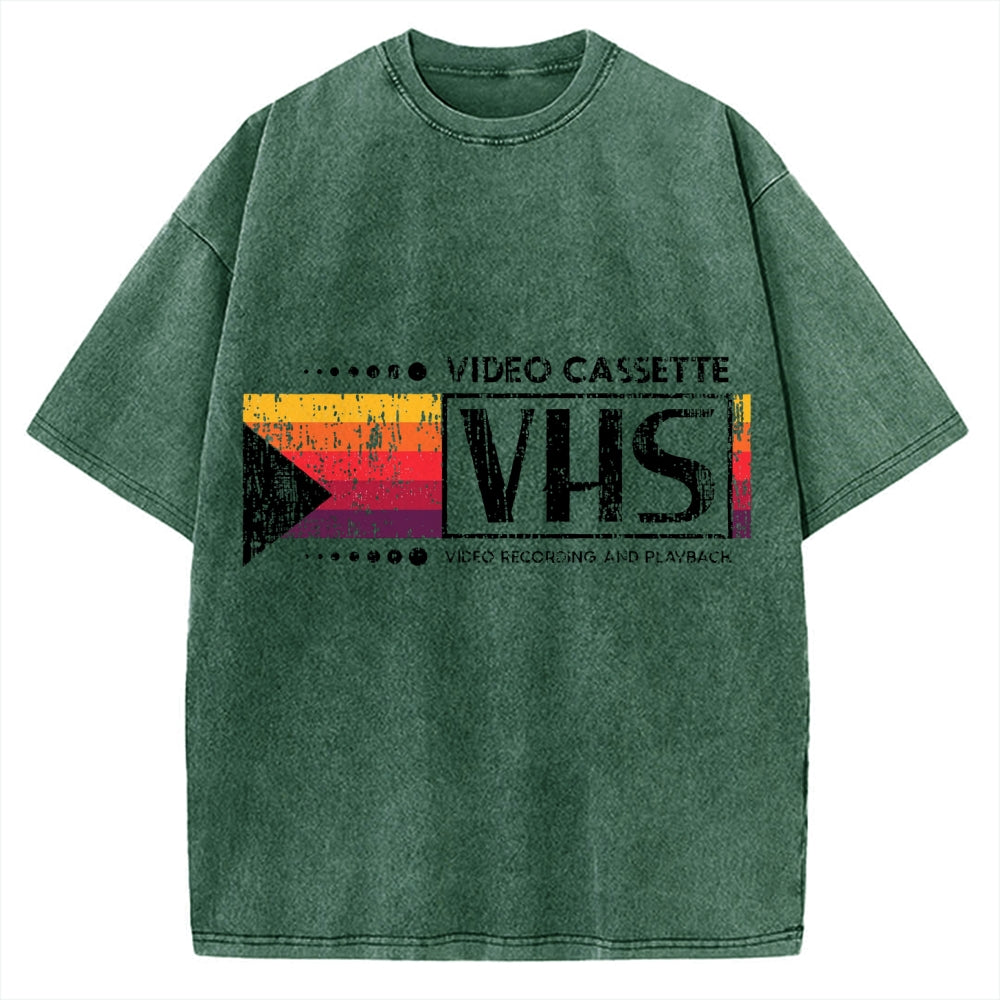 Japanese VHS Video Cassette Vintage Washed T-shirt