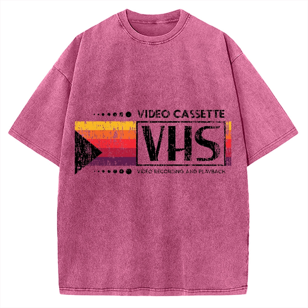 Japanese VHS Video Cassette Vintage Washed T-shirt