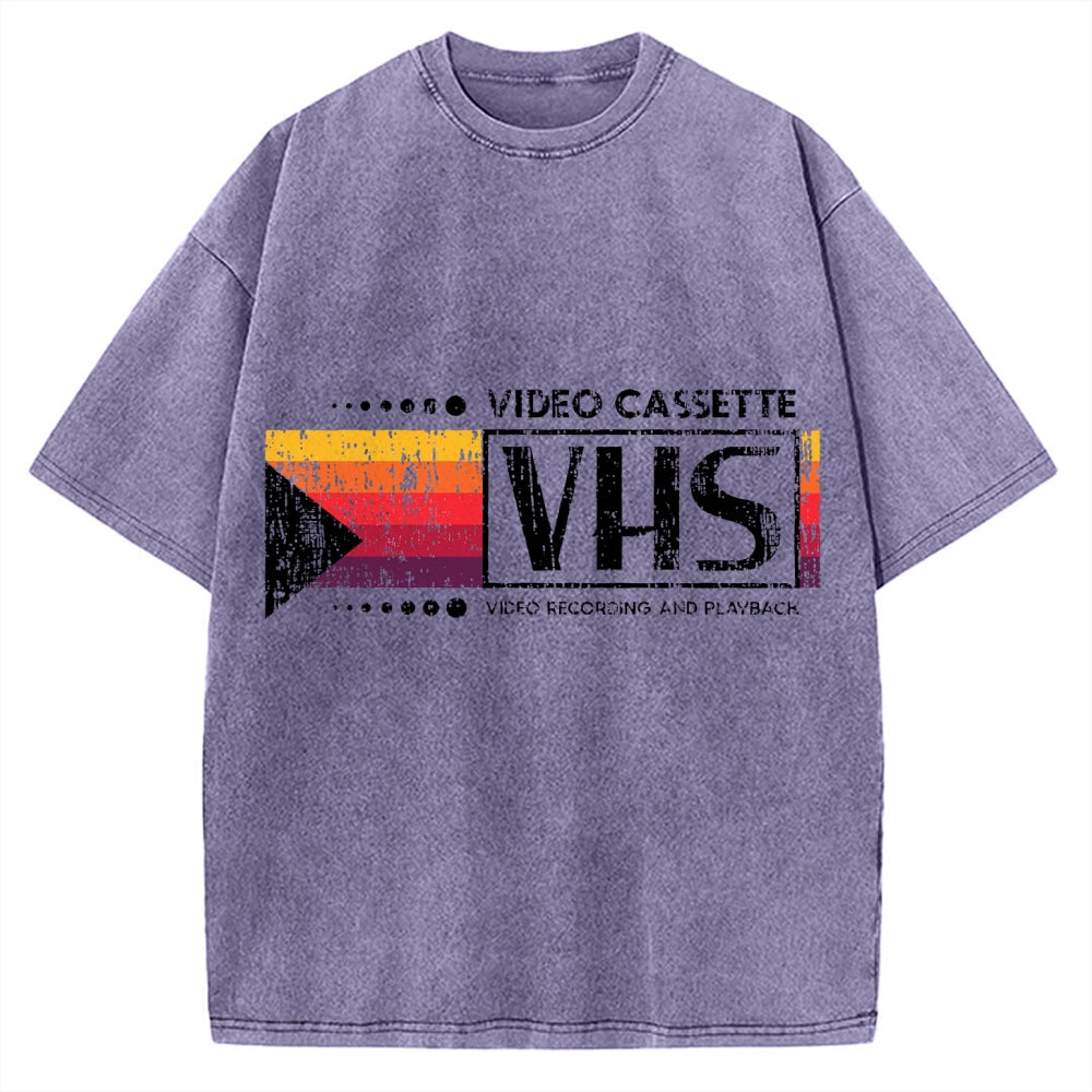 Japanese VHS Video Cassette Vintage Washed T-shirt