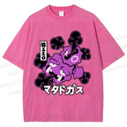 Unisex Japanese Anime Gastly Printed Washed Tee