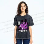 Unisex Japanese Anime Gastly Printed Washed Tee