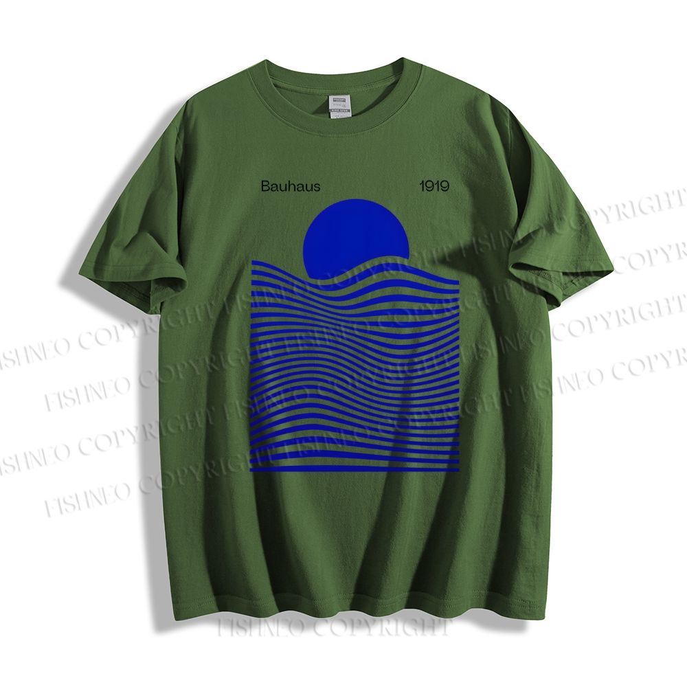 Unisex Sunrise Waves Printed Classic Cotton T-shirt