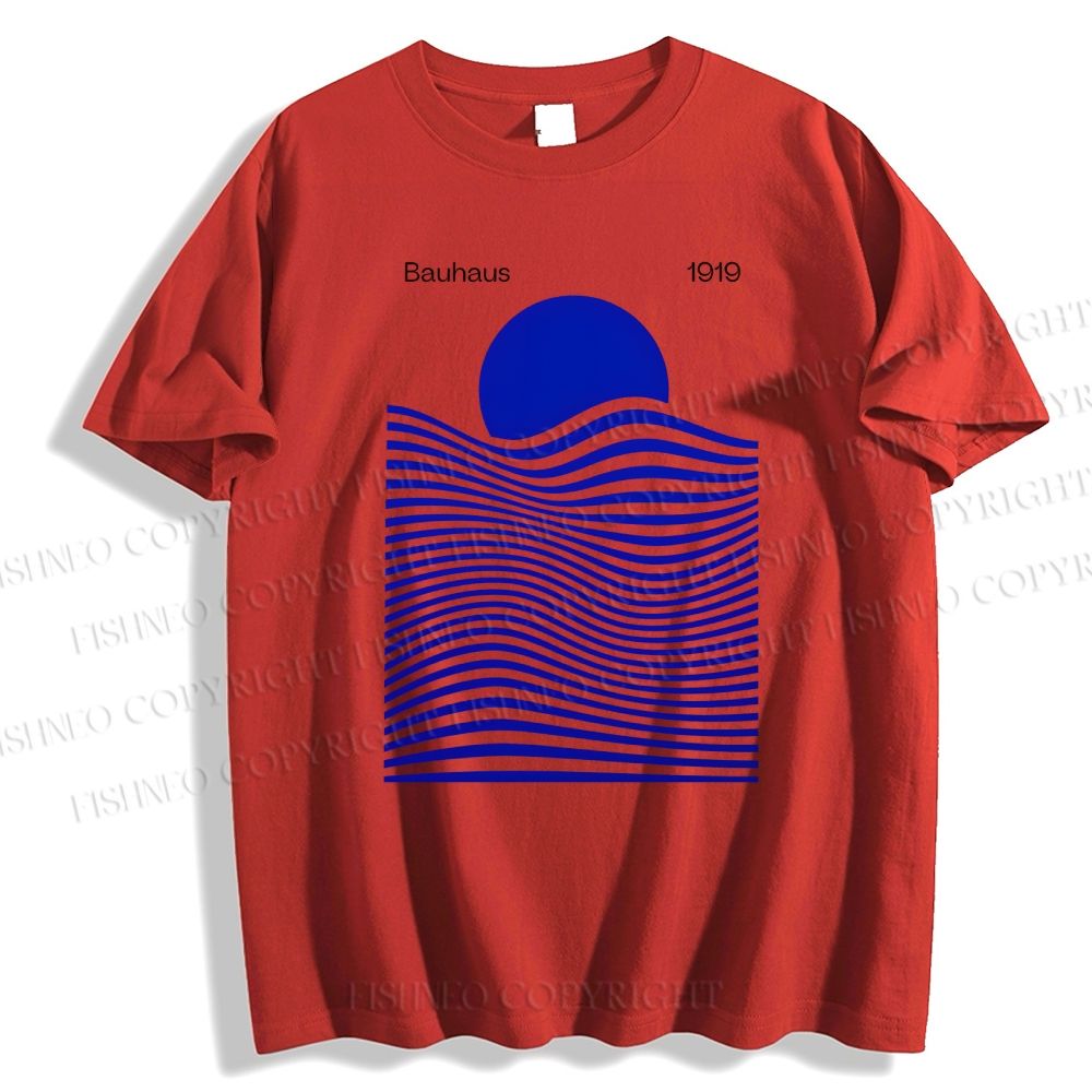 Unisex Sunrise Waves Printed Classic Cotton T-shirt