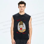 Unisex Yoshitomo Nara Printed Washed Tank Top