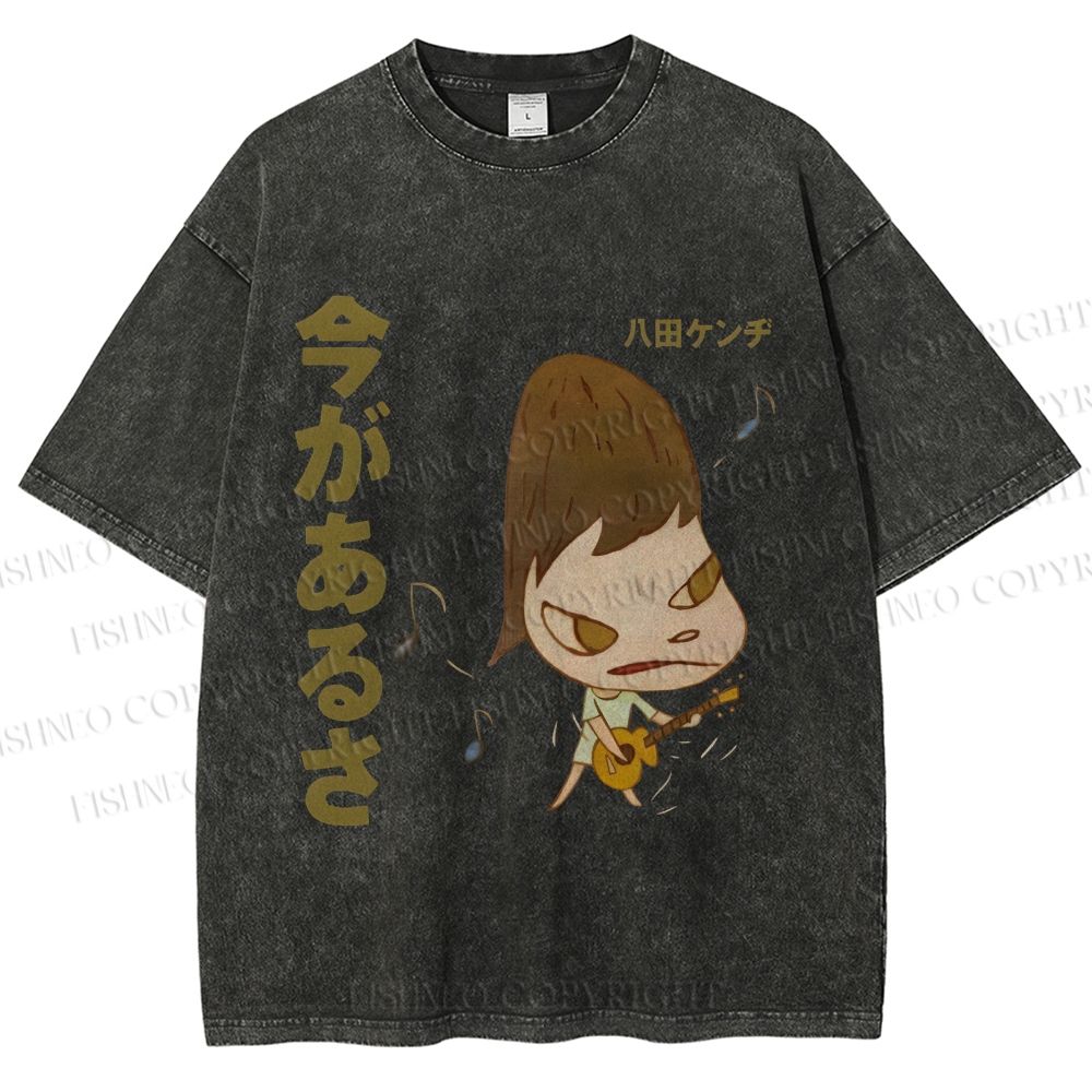 Unisex Yoshitomo Nara Printed Washed Tee
