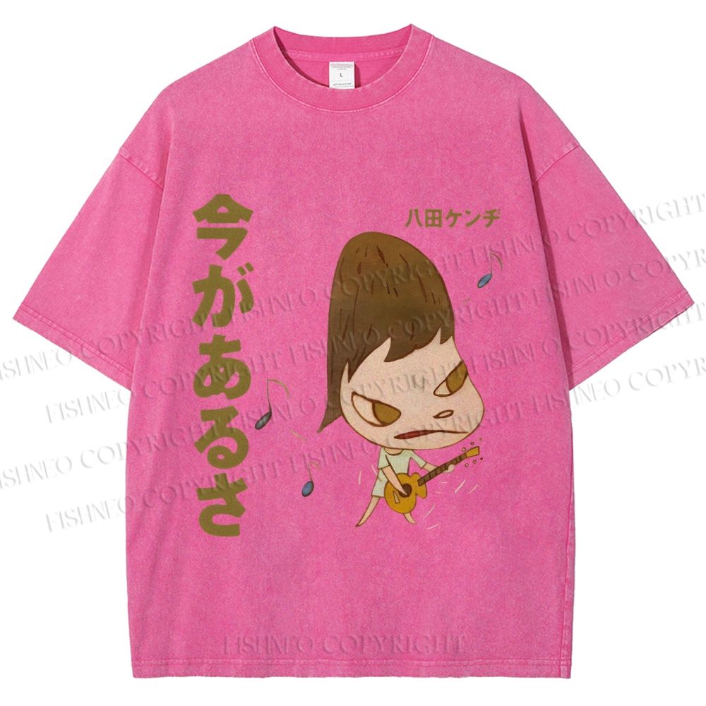Unisex Yoshitomo Nara Printed Washed Tee