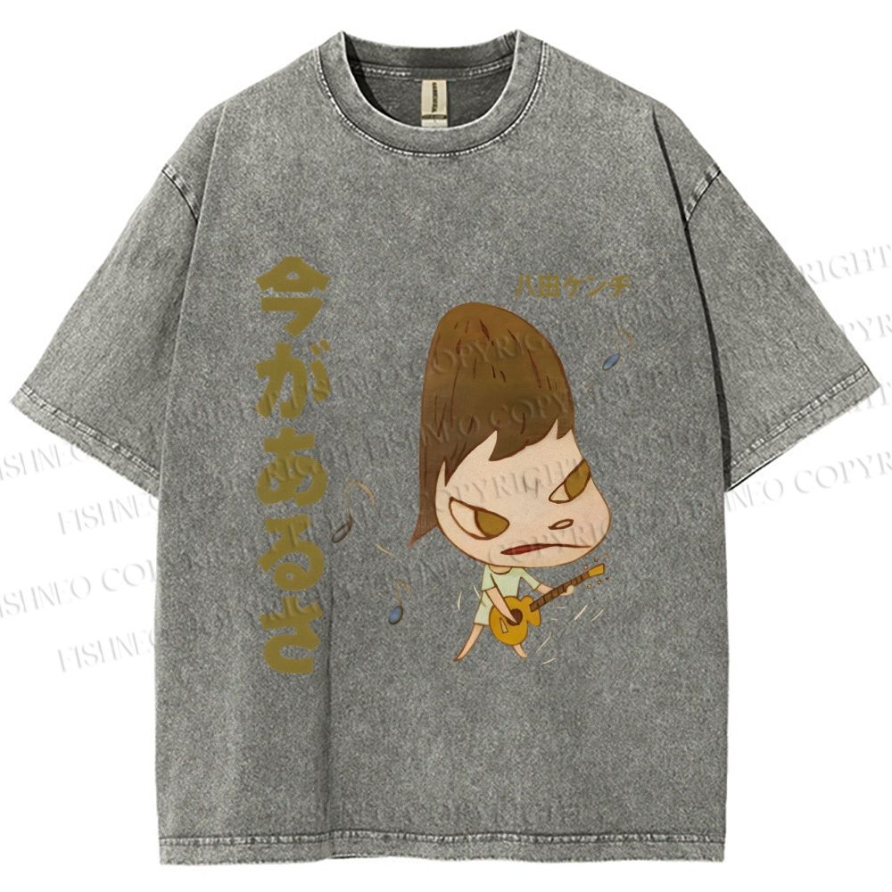 Unisex Yoshitomo Nara Printed Washed Tee