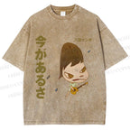 Unisex Yoshitomo Nara Printed Washed Tee