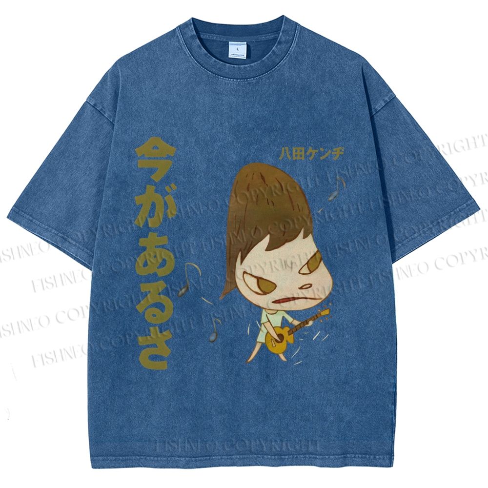 Unisex Yoshitomo Nara Printed Washed Tee