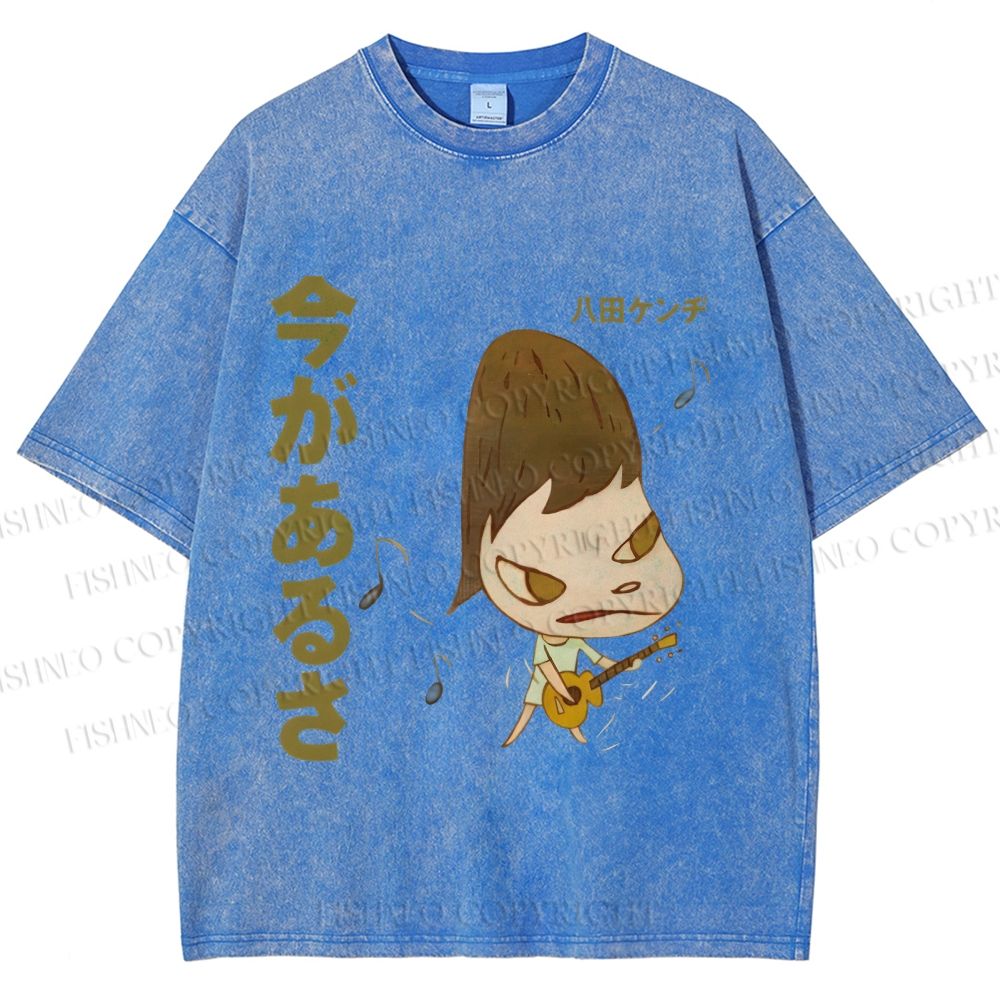 Unisex Yoshitomo Nara Printed Washed Tee