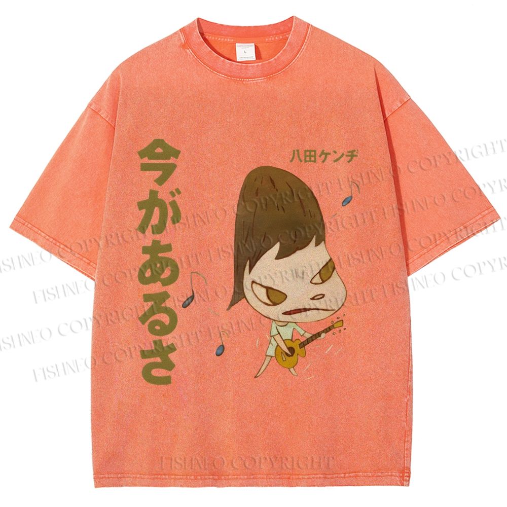 Unisex Yoshitomo Nara Printed Washed Tee