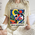 Unisex Colorful Art Geometric Printed Washed Tee
