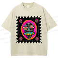 Unisex Colorful Art Portrait Printed Washed Tee